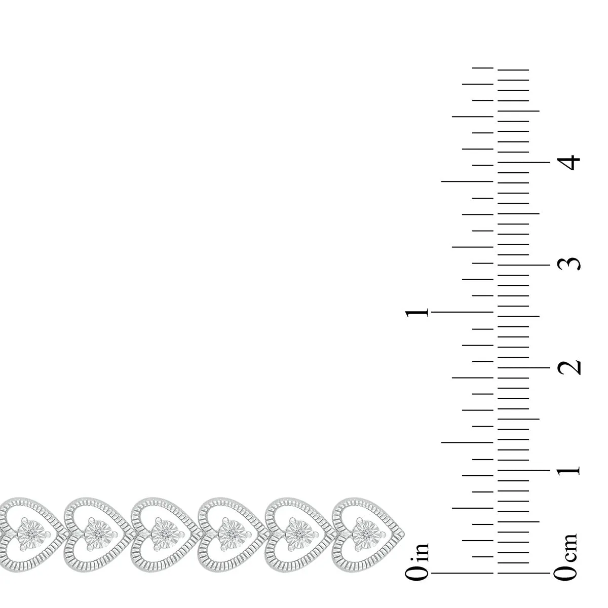 1/10 CTW Diamond Heart 7.25-inch Bracelet in Sterling Silver