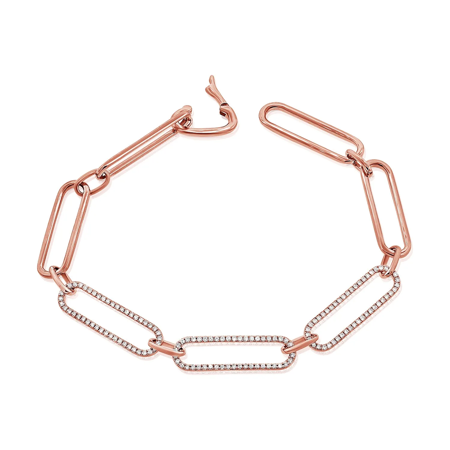 14k Gold & Diamond Link Bracelet- 0.35ct.