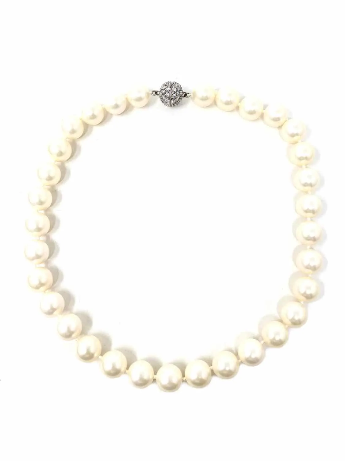14MM White Faux Pearl Necklace