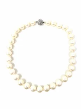 14MM White Faux Pearl Necklace