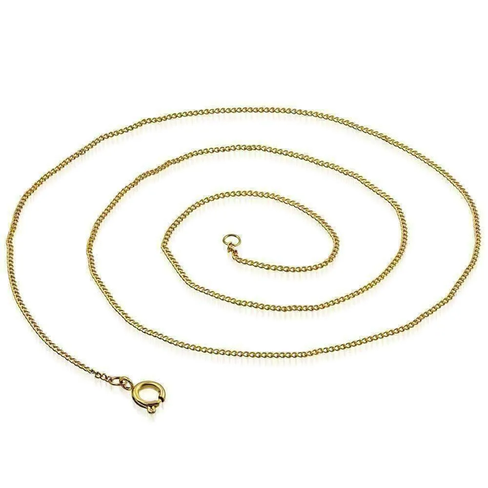 18 inch Fine Round Link 18k Gold Plated 316 Stainless Steel Necklace Chain