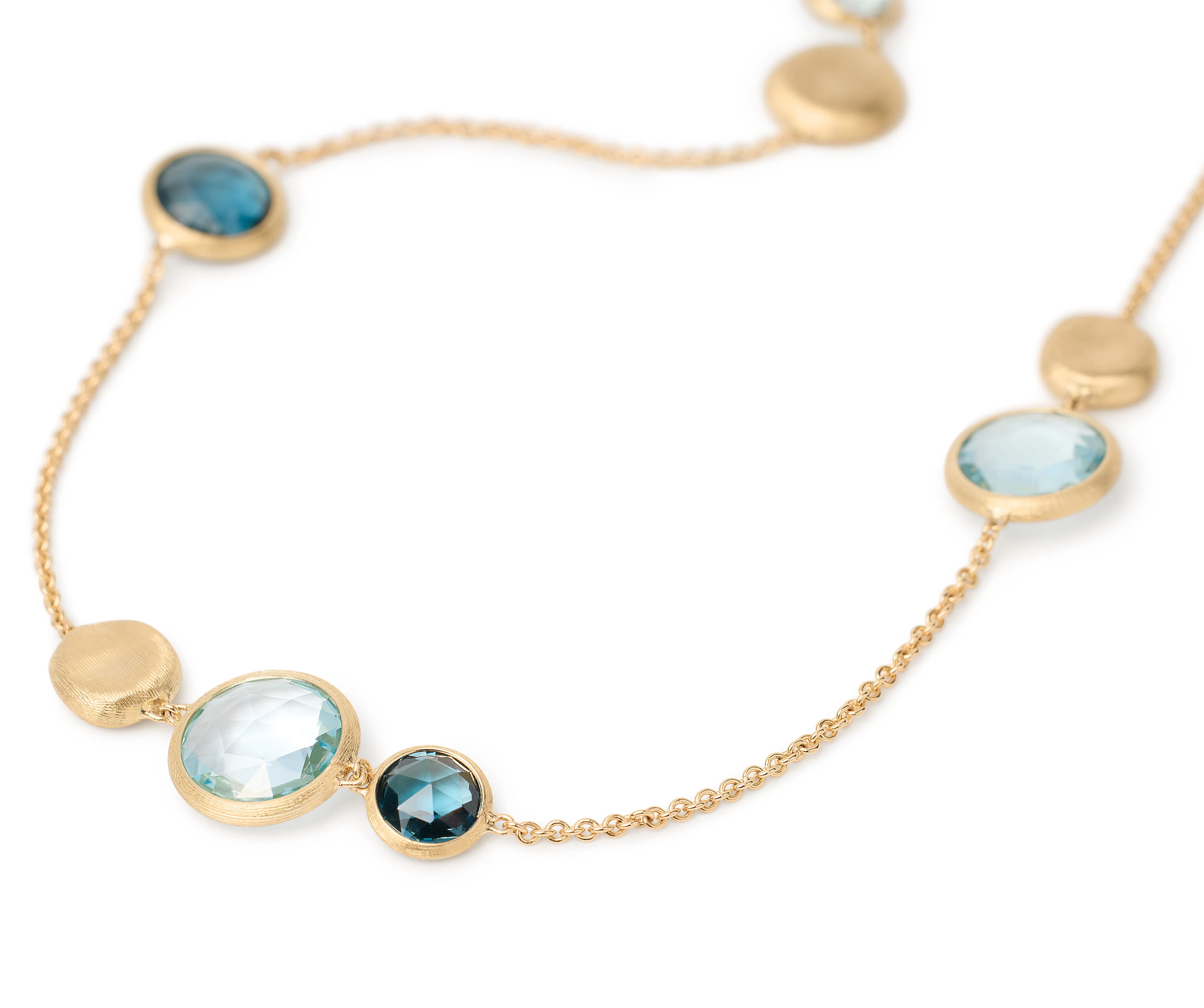 18K Gold Jaipur Color Mixed Topaz Necklace