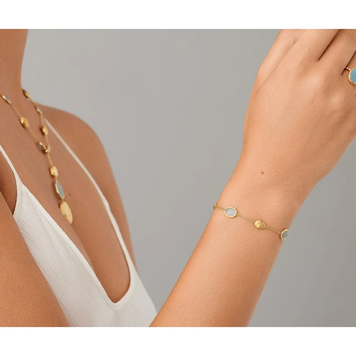 18K Siviglia Gold Bracelet w/Aquamarine - BB1874 AQ01 Y