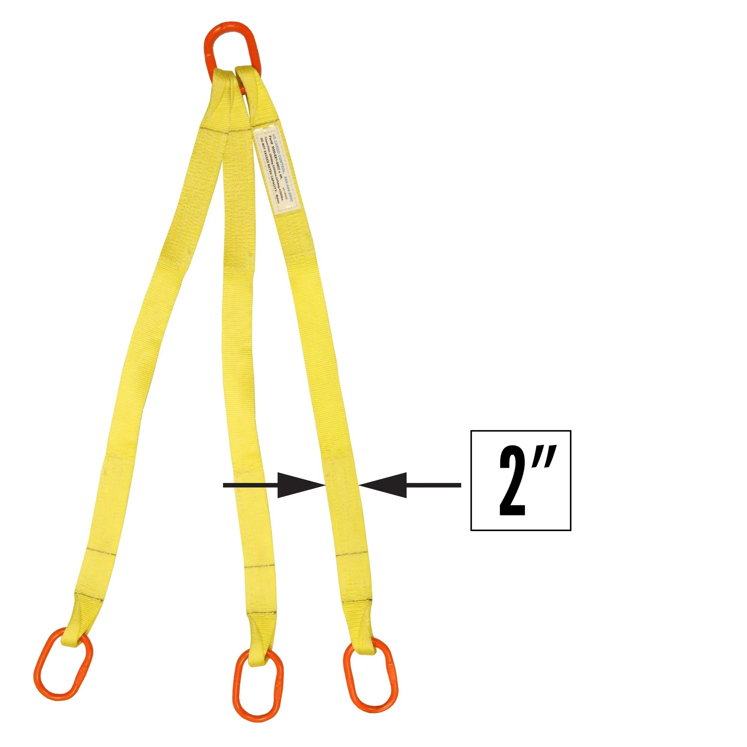 2"x18' (2 ply) Triple Leg Nylon Sling w/ Master Link Both Ends