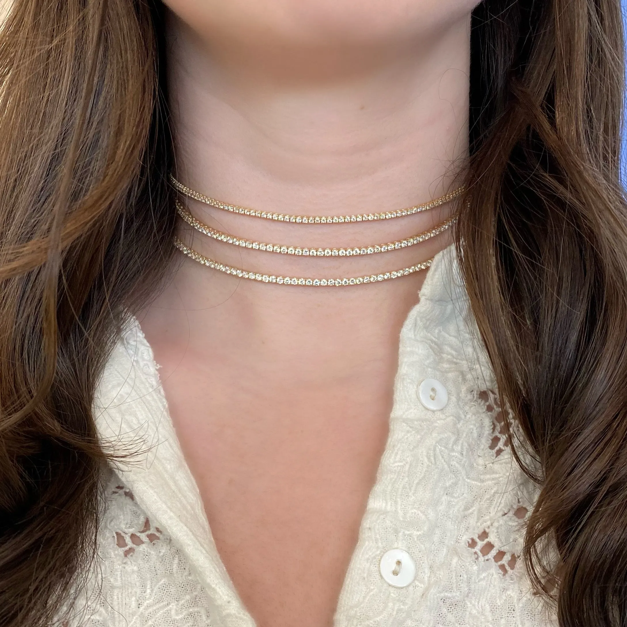 3.41 CT Diamond Adjustable Tennis Choker