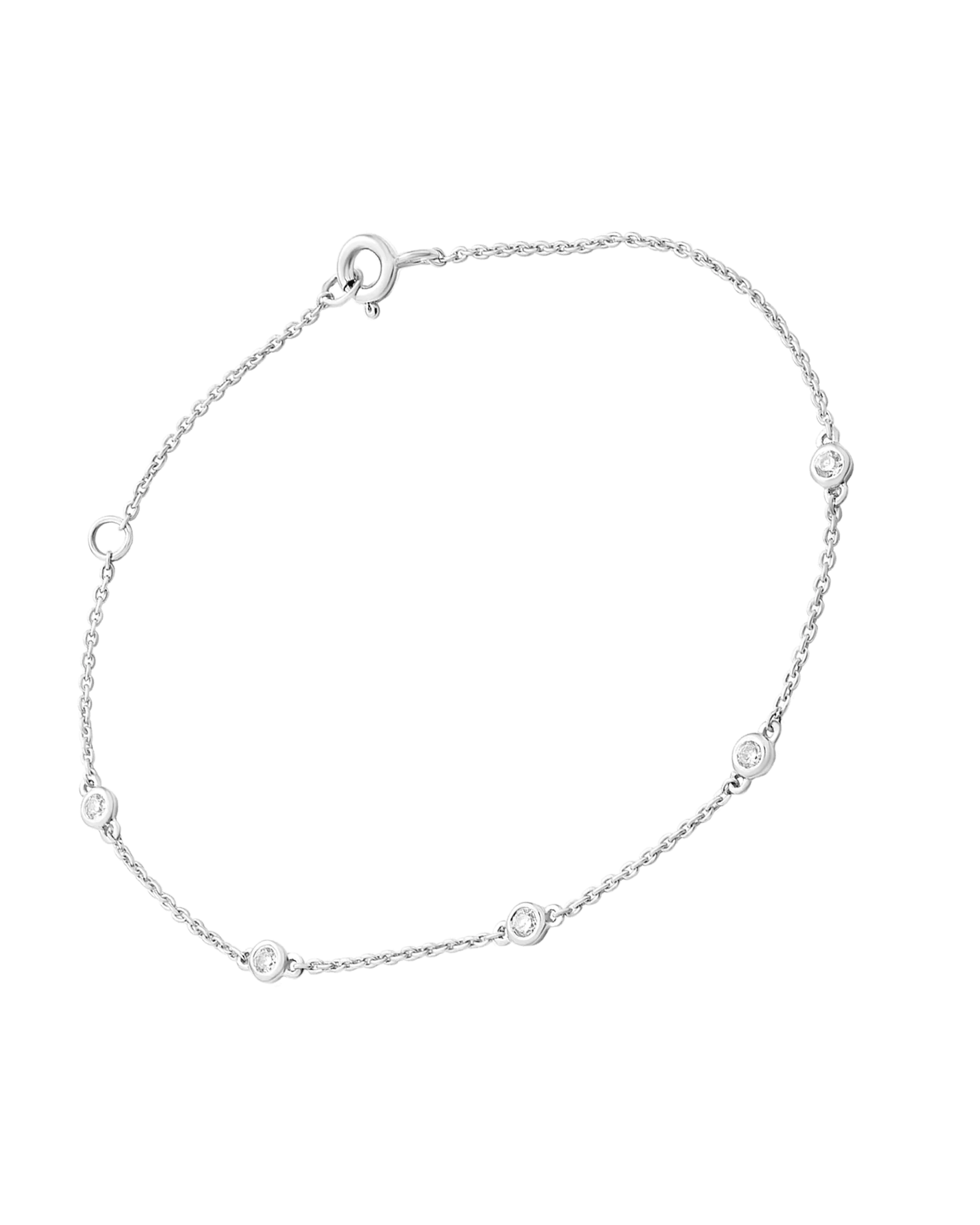 5 Diamond Bezel Bracelet - 14K Rose Gold