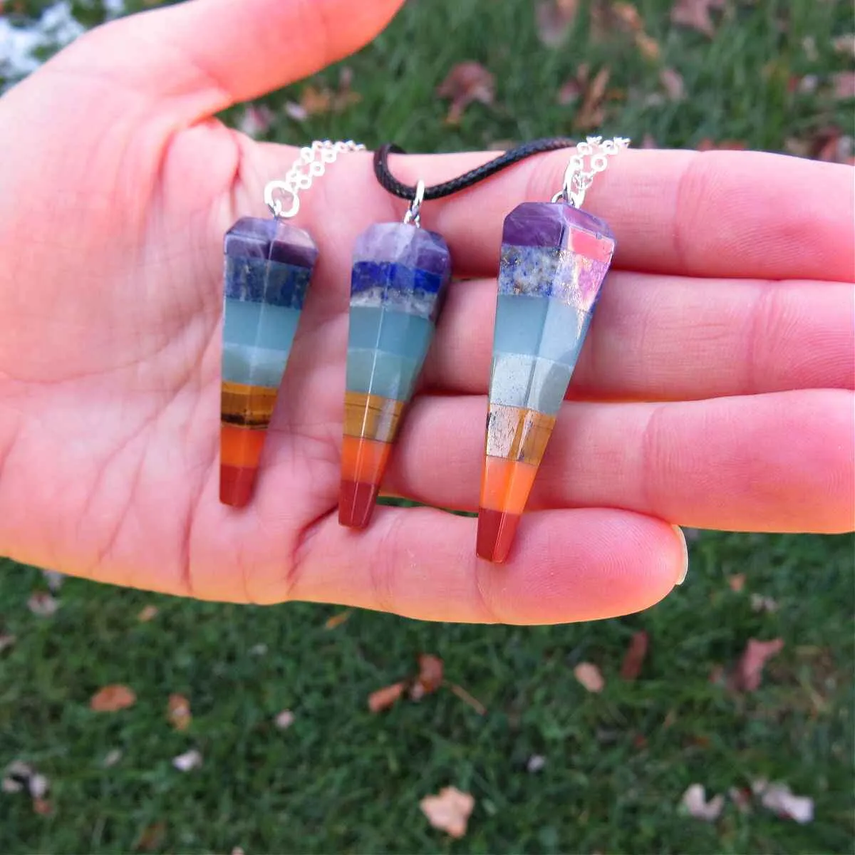 7 Chakra Crystal Pendulum Necklace