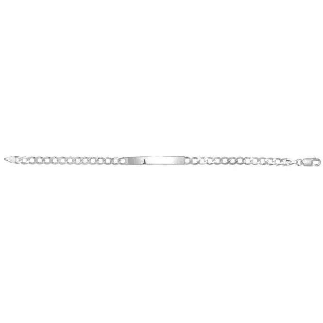 Acotis Silver Id Bracelet Men's Curb G2567