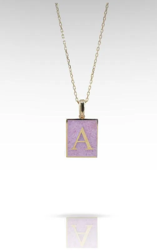 Alphabet Rectangle Gemstone Necklace