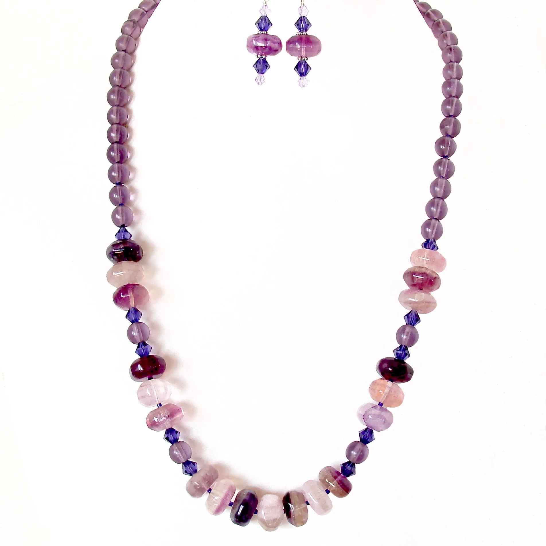 Amaranth: Purple Necklace with Fluorite Gemstones