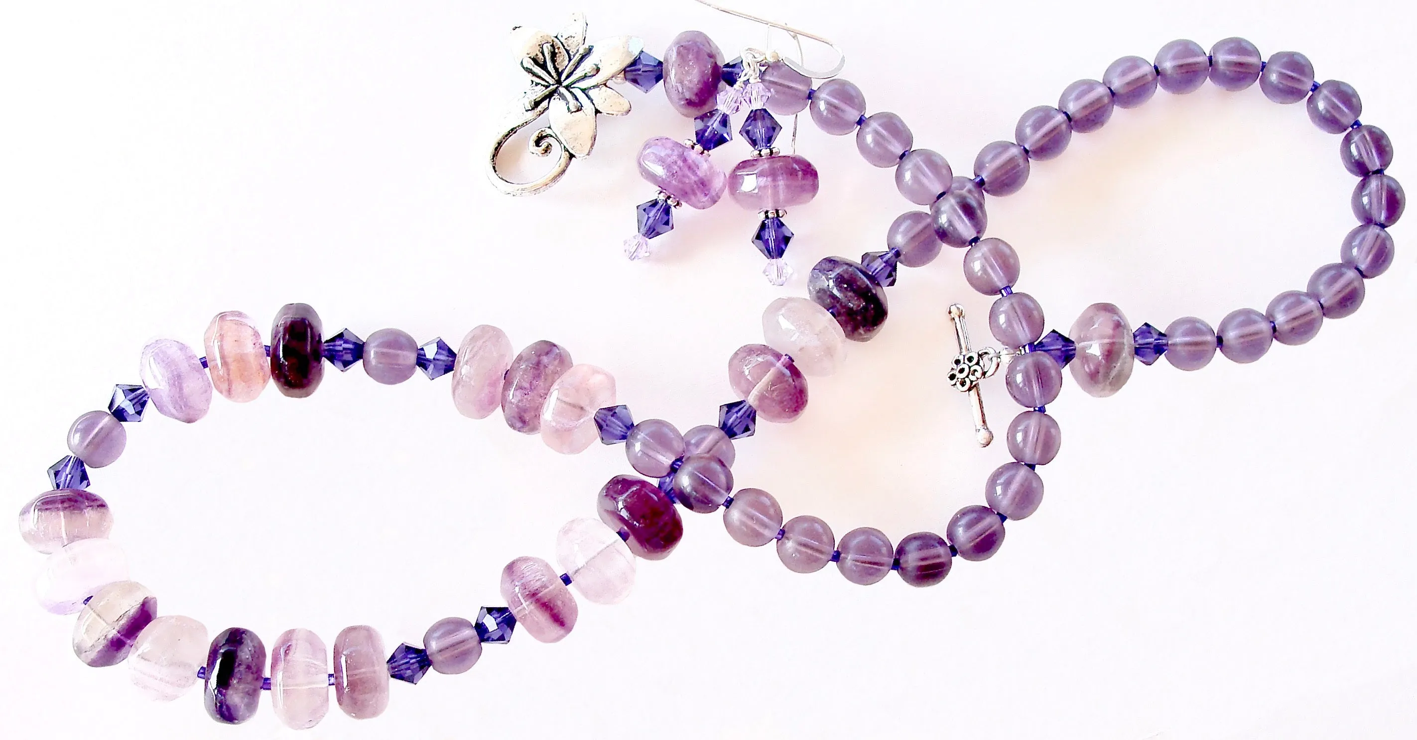 Amaranth: Purple Necklace with Fluorite Gemstones