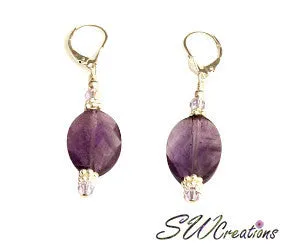 Amethyst Violet Gemstone Beaded Necklace Set