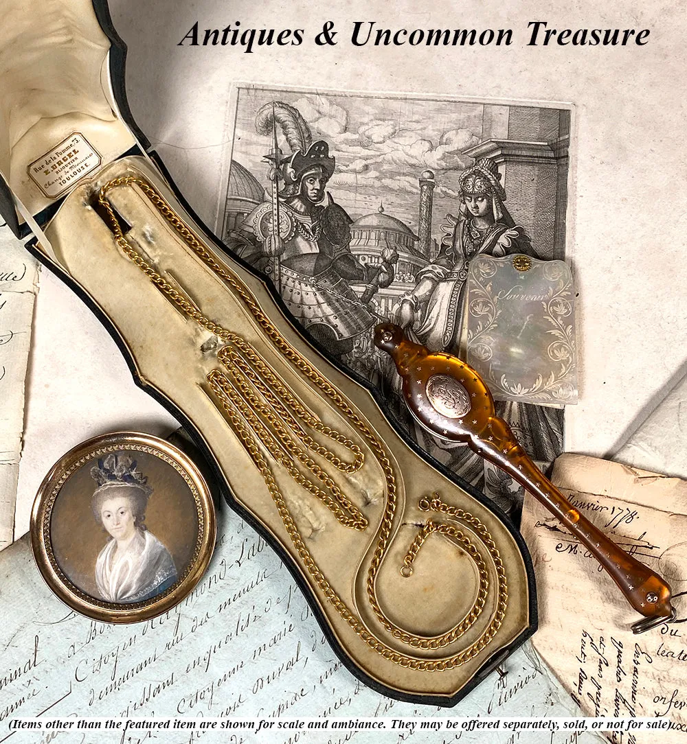 Antique 38.5" Long 14k Gold Chain Necklace or Lorgnette or Watch Chain in Presentation Box