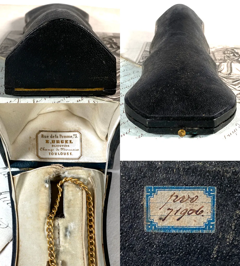 Antique 38.5" Long 14k Gold Chain Necklace or Lorgnette or Watch Chain in Presentation Box