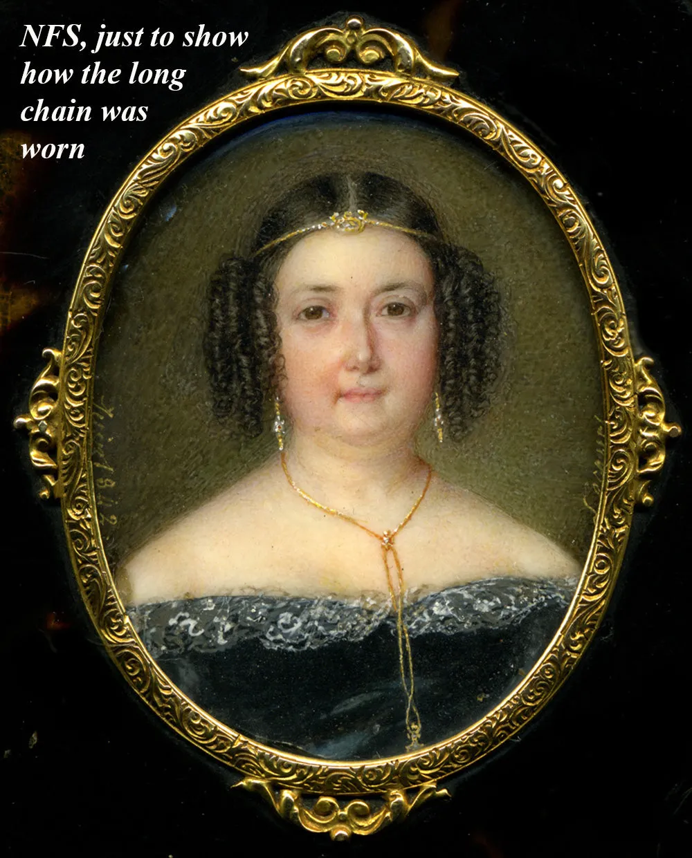 Antique 45" Fob Chain, 12k Gold with Jeweled Slide and 14k Clasp, In Original French Watch Chain Box