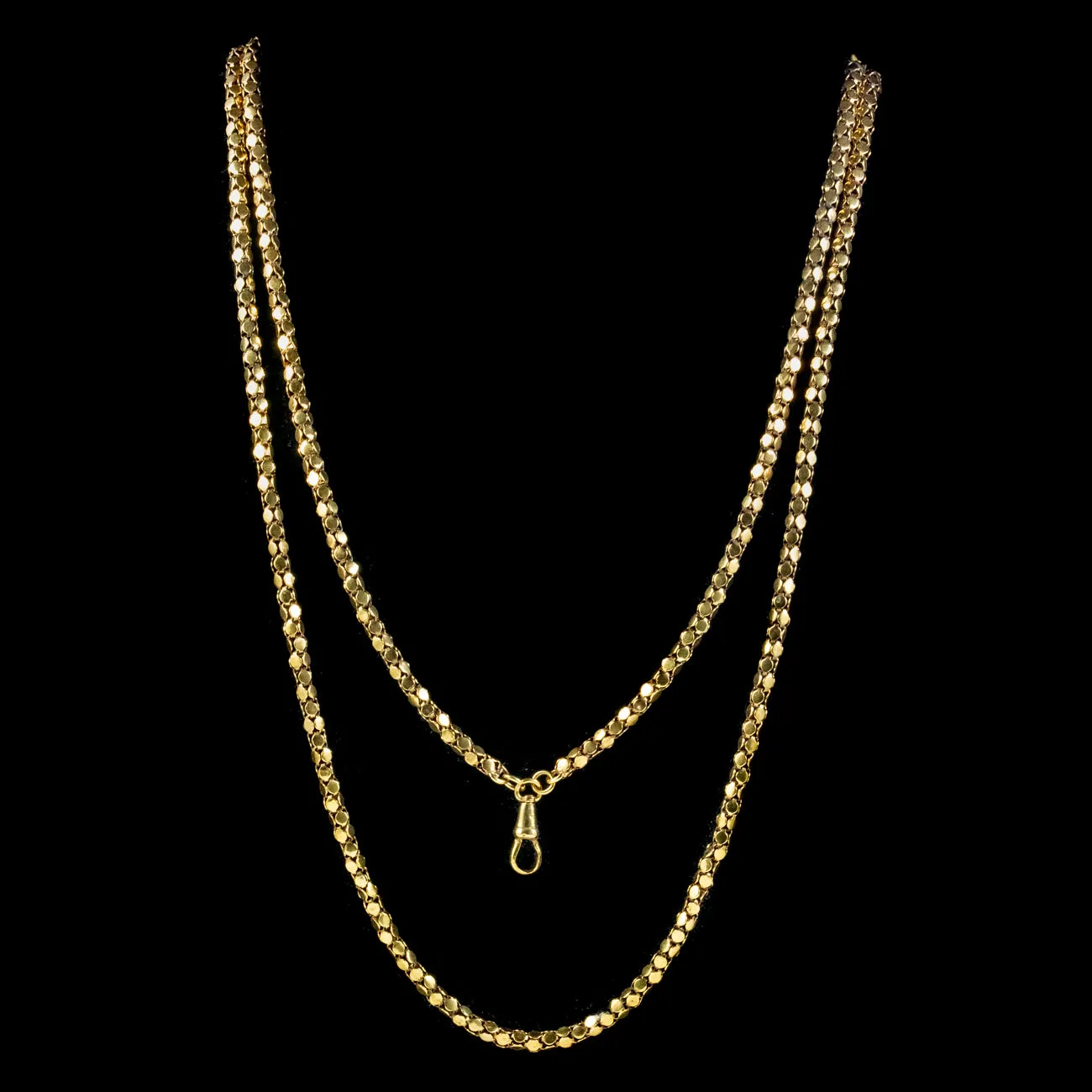 Antique Georgian Guard Chain Necklace Pinchbeck 18ct Gold Gilt