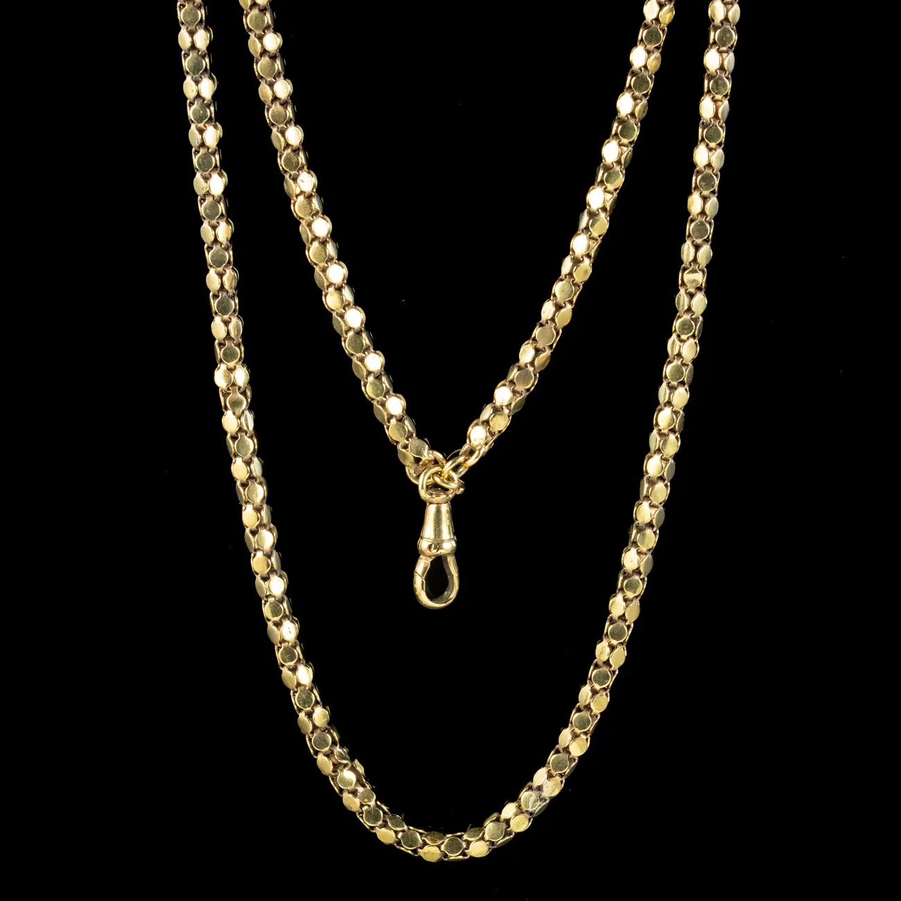 Antique Georgian Guard Chain Necklace Pinchbeck 18ct Gold Gilt