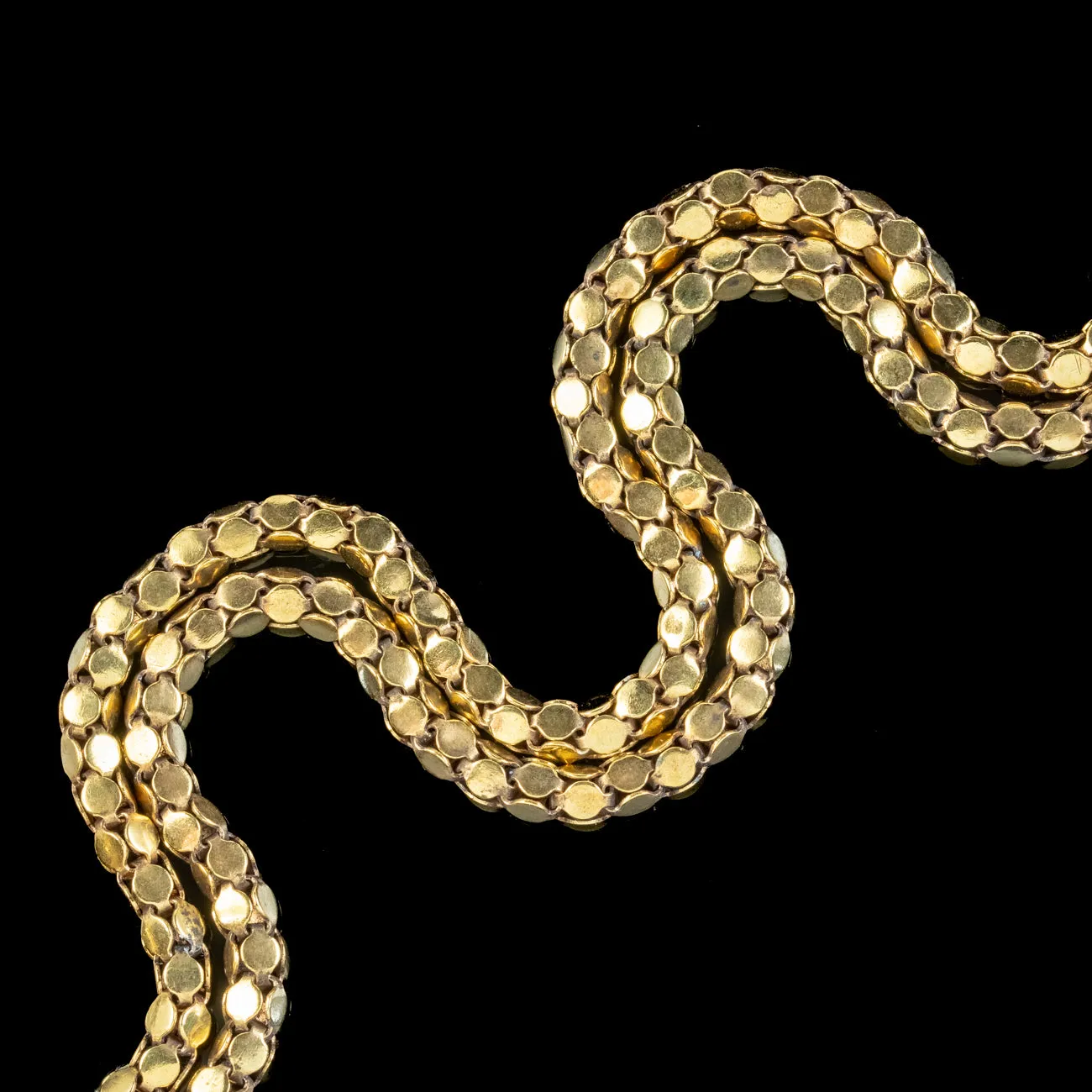 Antique Georgian Guard Chain Necklace Pinchbeck 18ct Gold Gilt