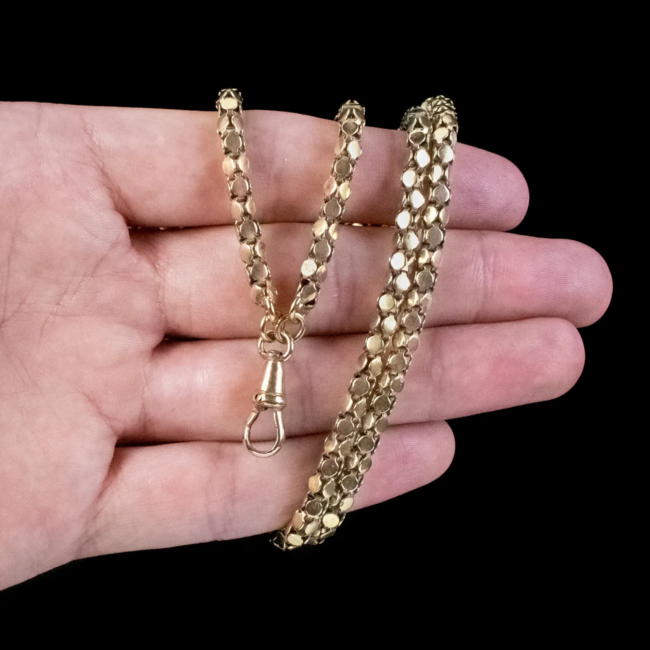 Antique Georgian Guard Chain Necklace Pinchbeck 18ct Gold Gilt
