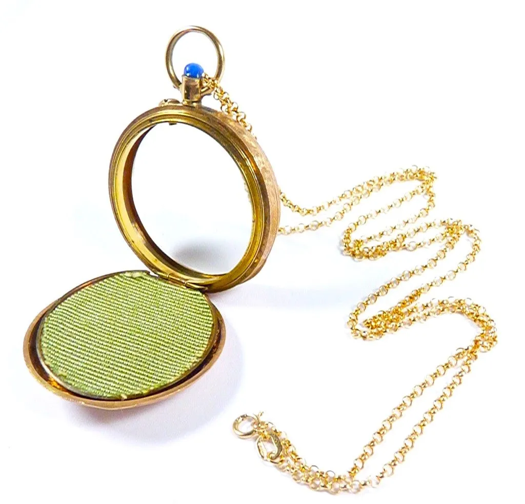 Antique Solid Gold Locket Necklace Inscription "To Sarah From Will"