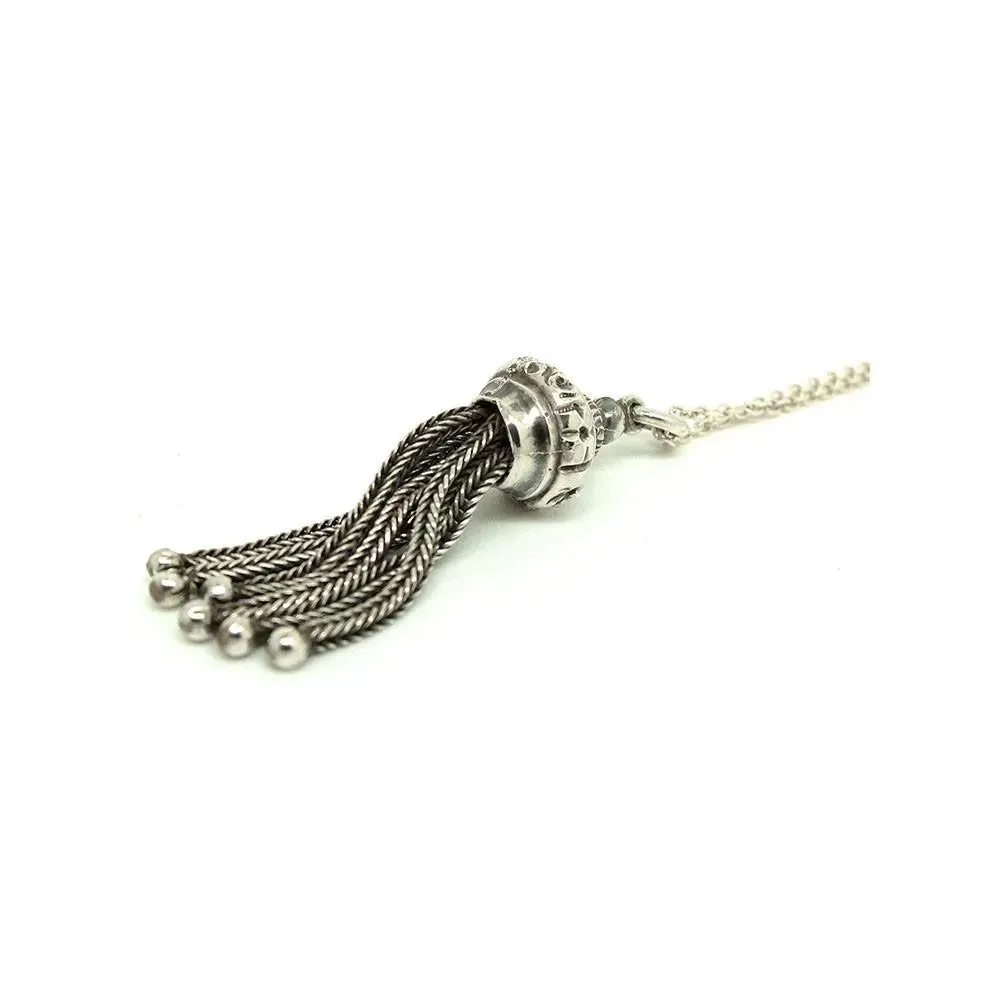 Antique Victorian Silver Fob Tassel Necklace