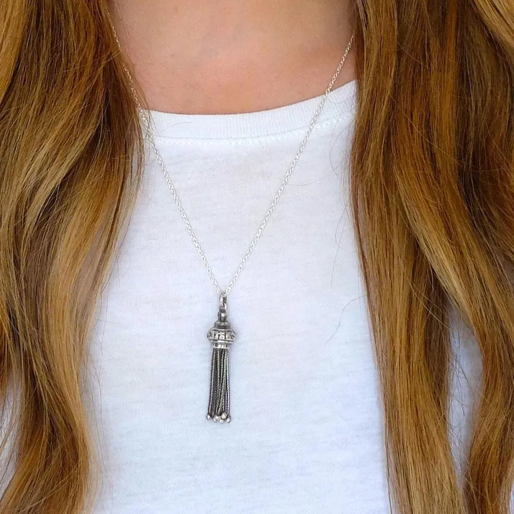 Antique Victorian Silver Fob Tassel Necklace