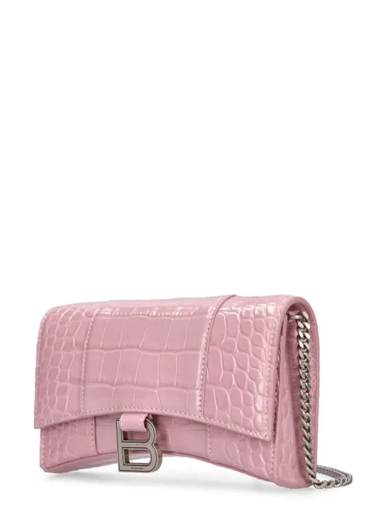 Balenciaga   Hourglass leather wallet on chain 