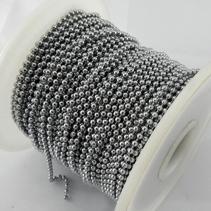 Ball Chain - Chrome - 3mm - By The Metre