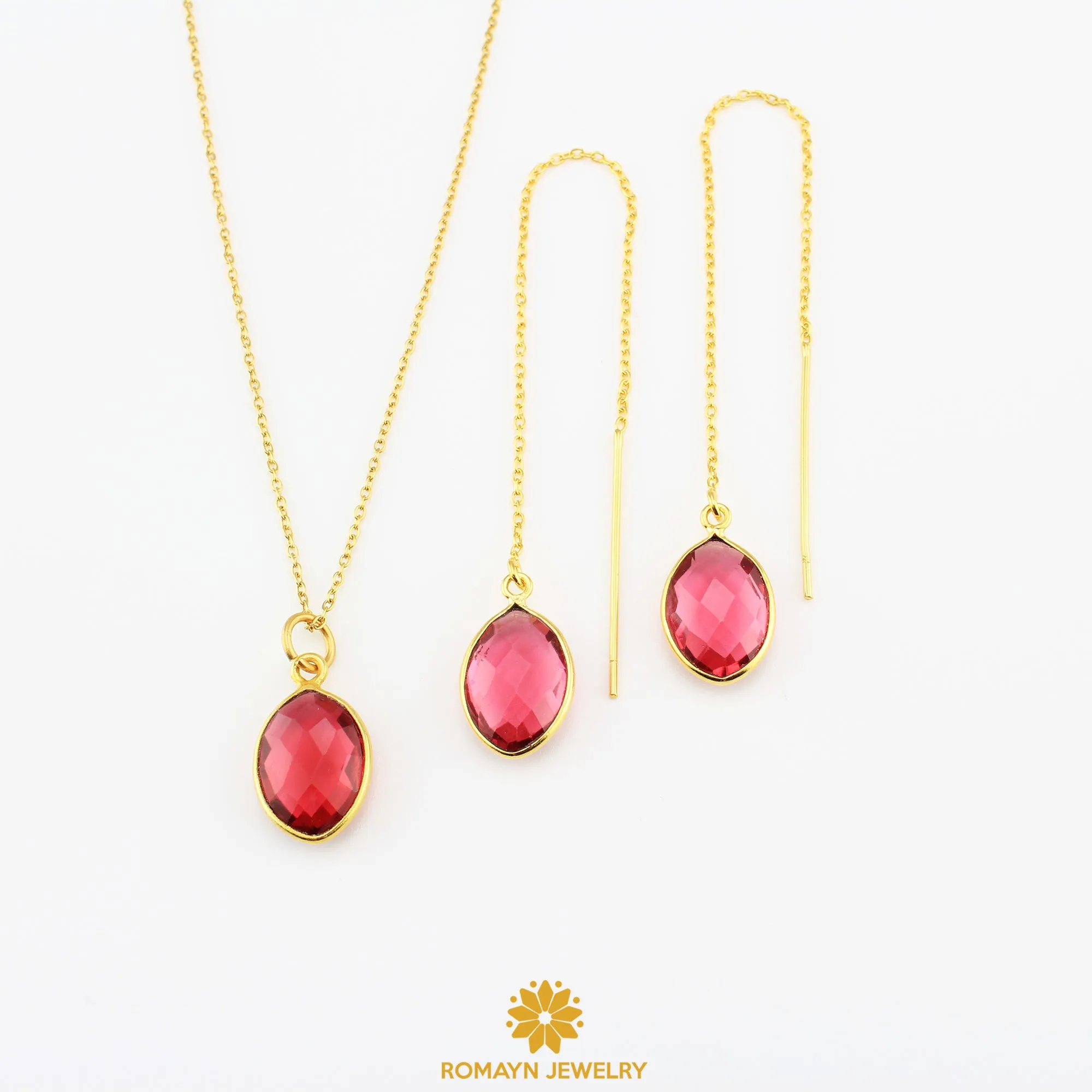 Birthstone Earrings Necklace, Wholesale Price
