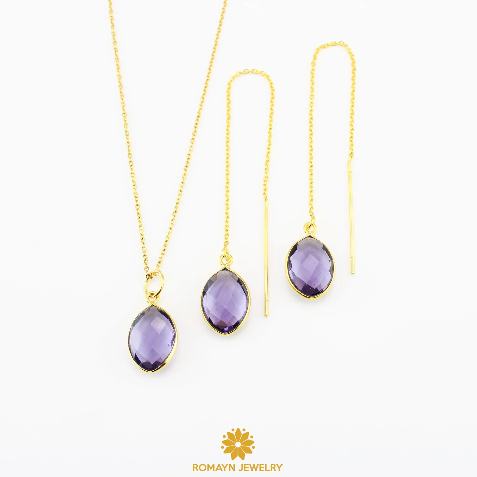 Birthstone Earrings Necklace, Wholesale Price