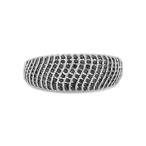 Black & White Diamond Swirl Bangle Bracelet