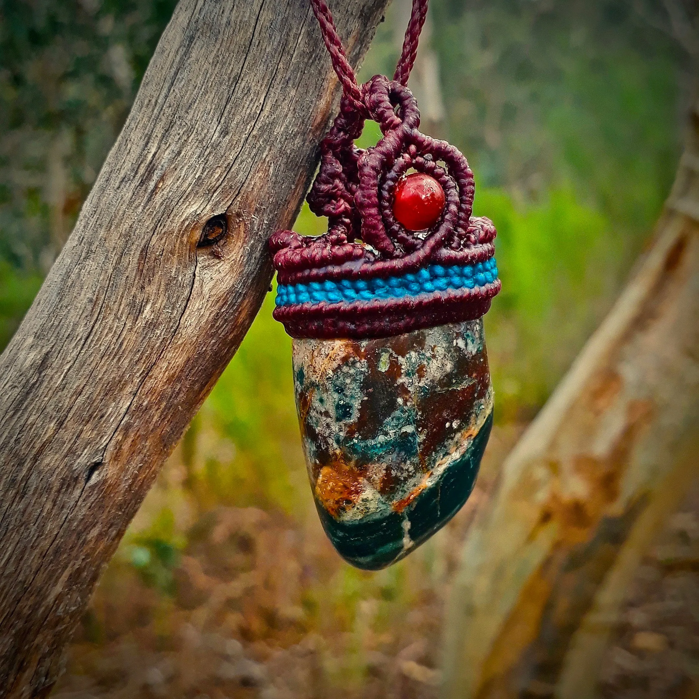 Bloodstone (heliotrope) necklace