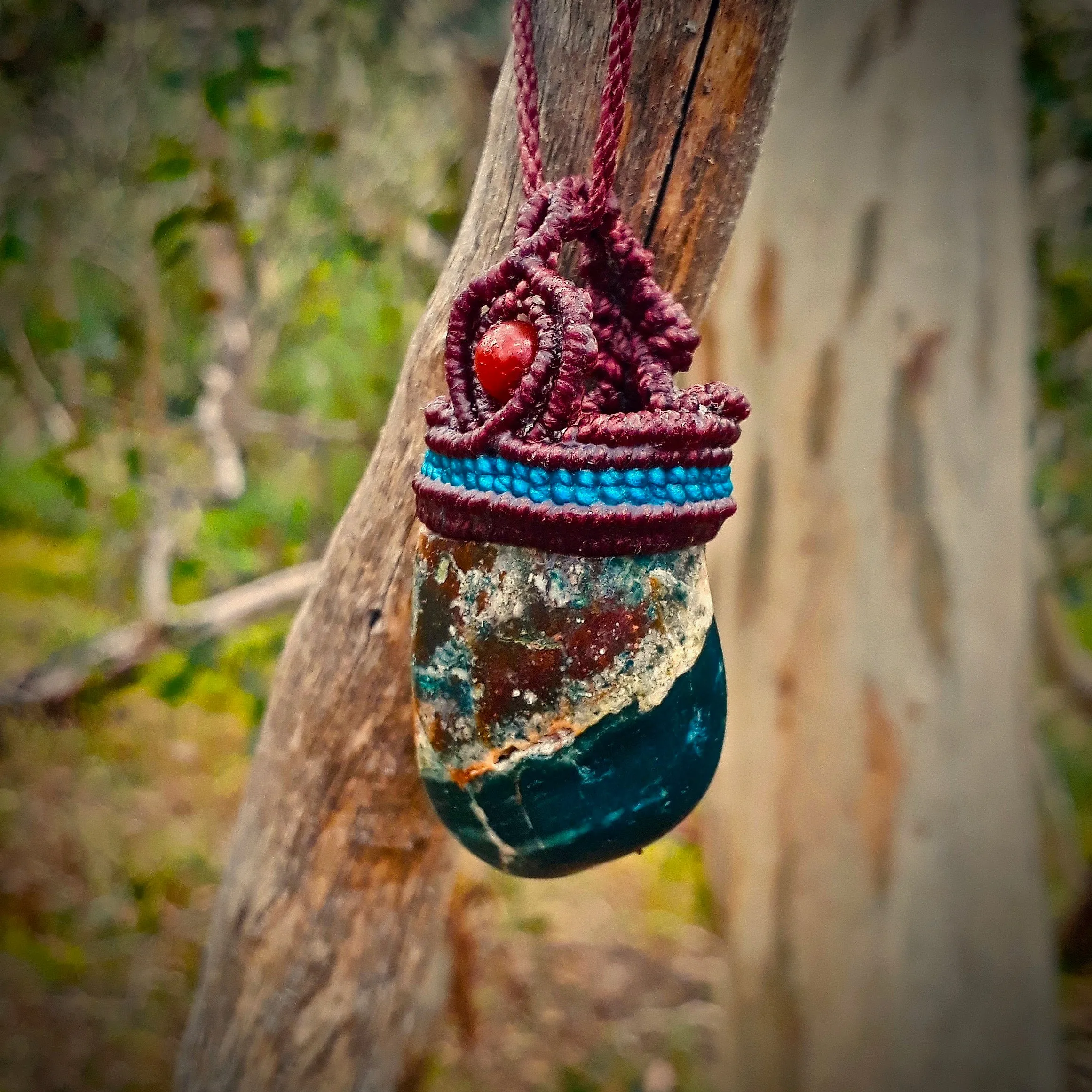Bloodstone (heliotrope) necklace