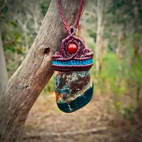 Bloodstone (heliotrope) necklace