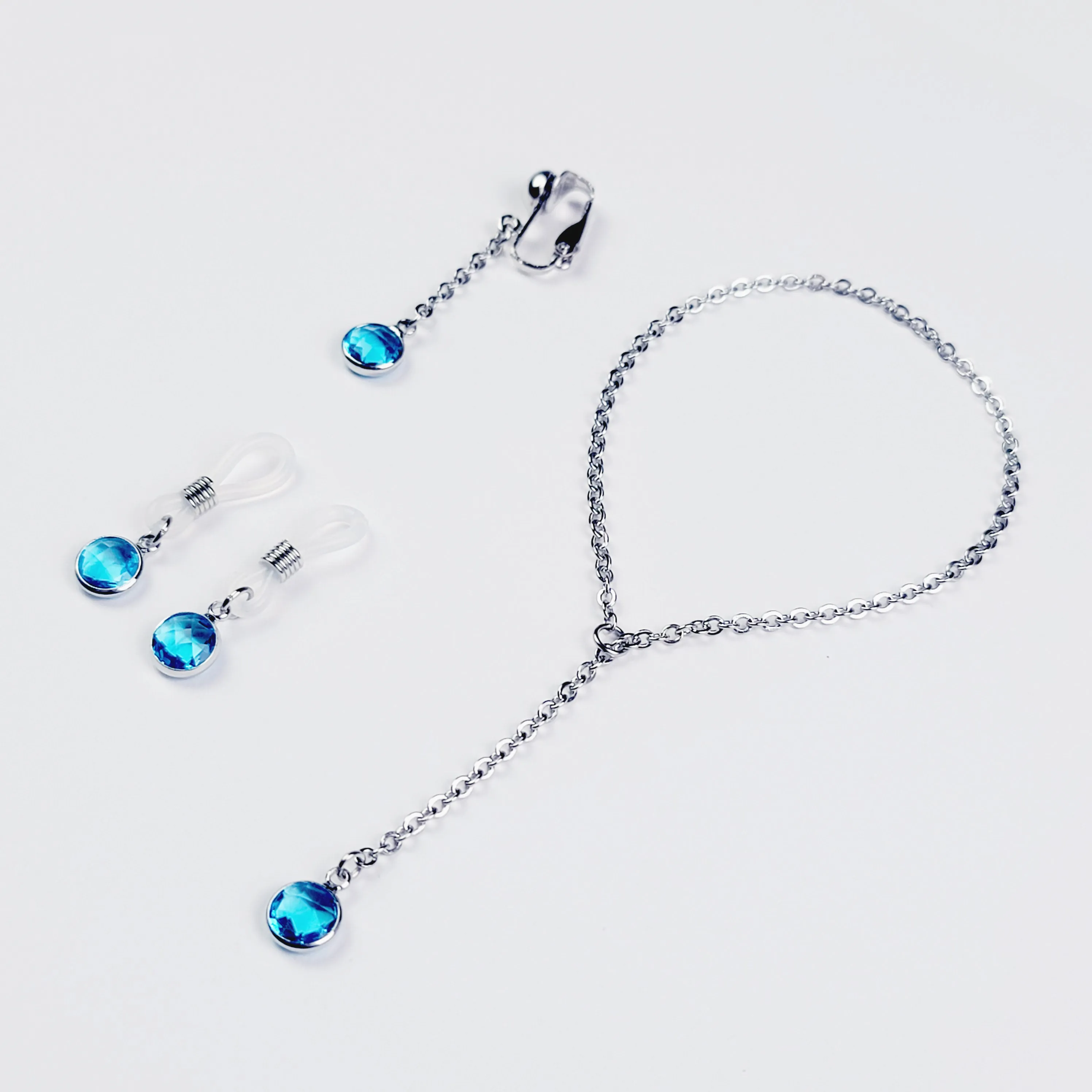 Blue Gemstone Nipple Nooses, VCH Clip, or Penis Noose