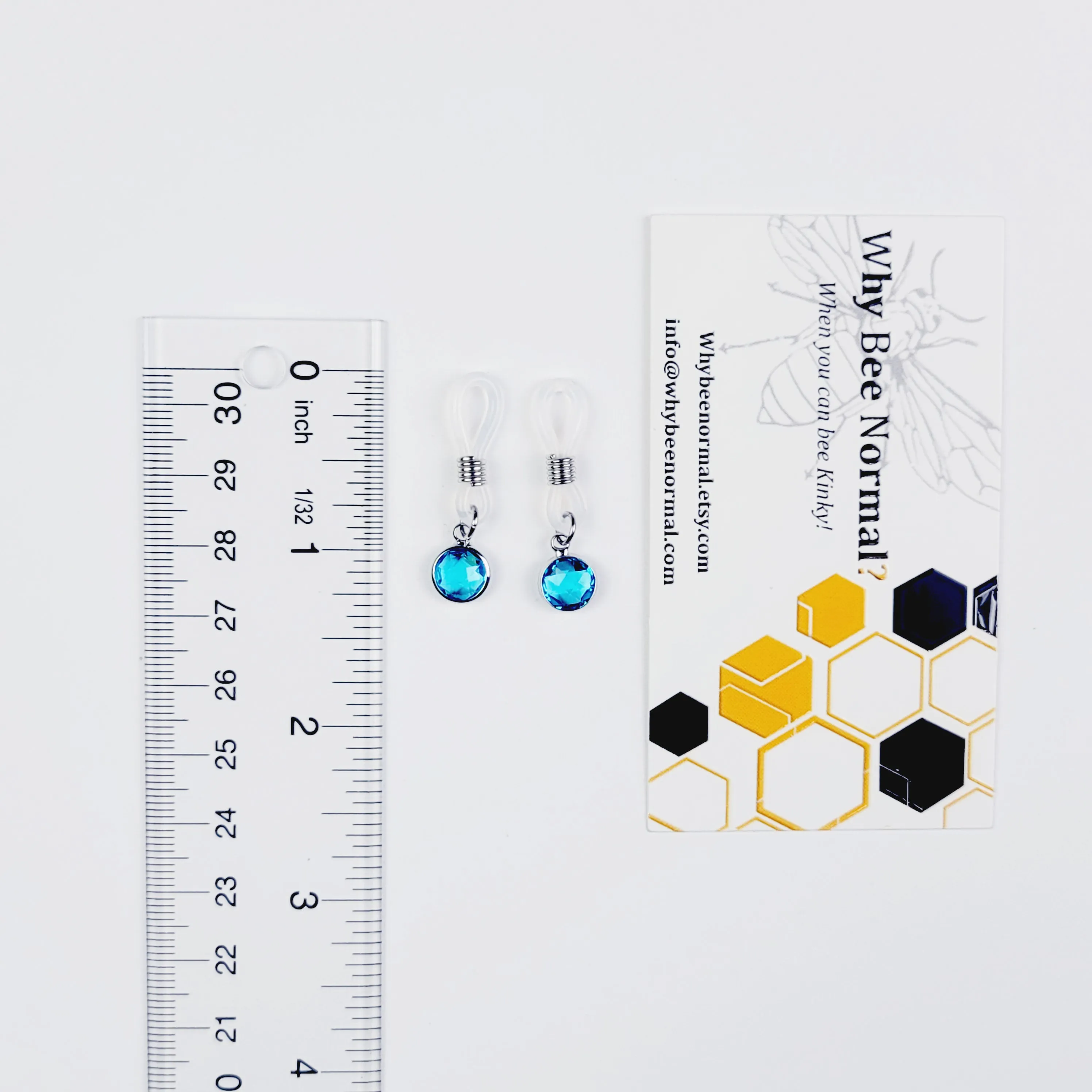 Blue Gemstone Nipple Nooses, VCH Clip, or Penis Noose