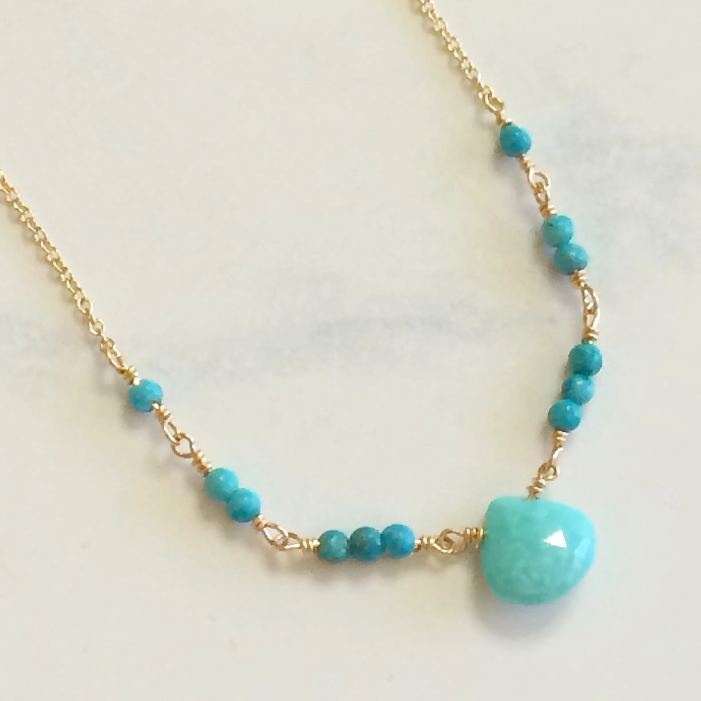 Blue Topaz & Pearl Ballerina Necklace
