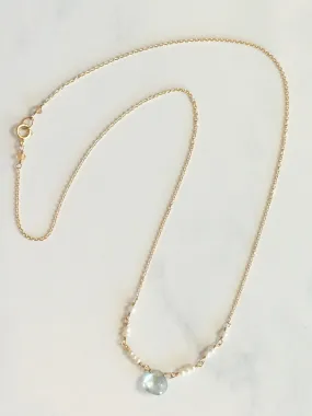 Blue Topaz & Pearl Ballerina Necklace
