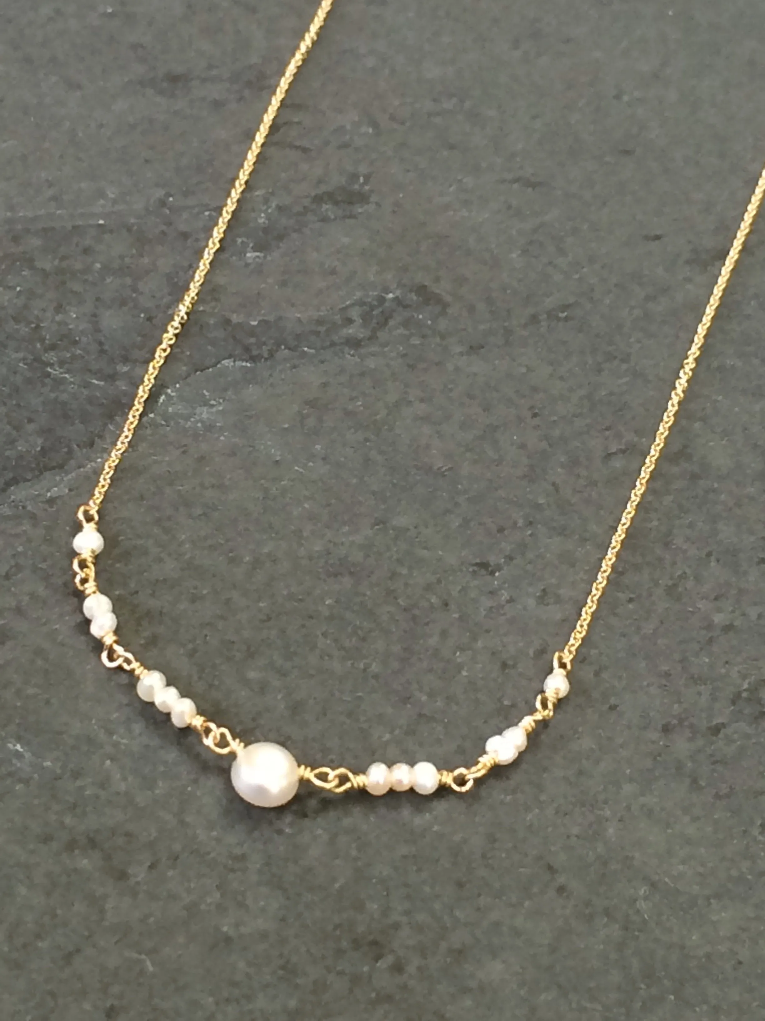 Blue Topaz & Pearl Ballerina Necklace