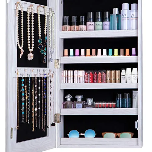 Cambel Jewelry Cabinet Organizer Full Length Glass Mirror Armoire Store White Model Number ET066