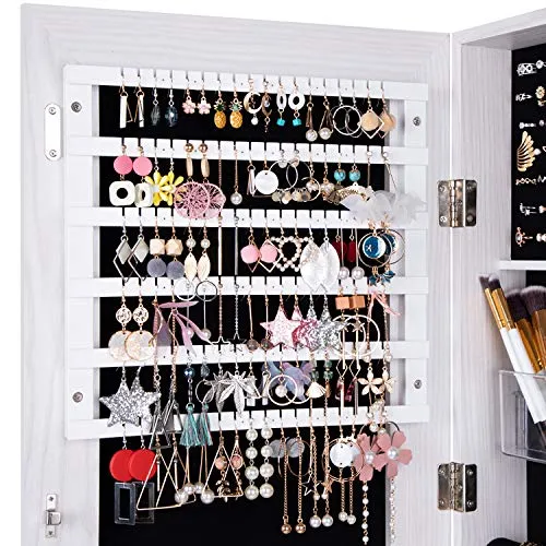 Cambel Jewelry Cabinet Organizer Full Length Glass Mirror Armoire Store White Model Number ET066