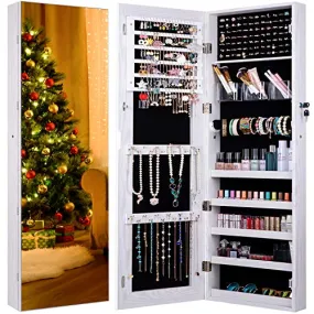 Cambel Jewelry Cabinet Organizer Full Length Glass Mirror Armoire Store White Model Number ET066