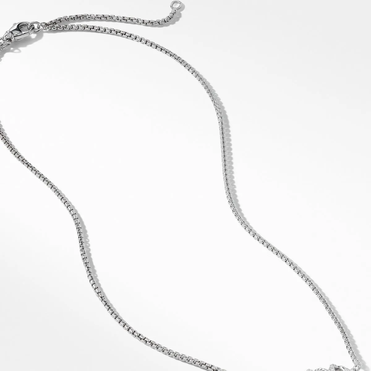 Crossover Single Station Necklace with Diamonds