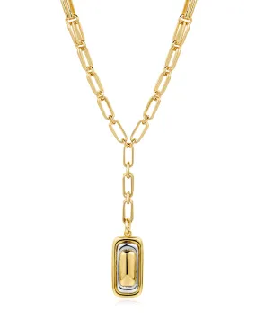 Dalia Two-Tone Pendant Necklace