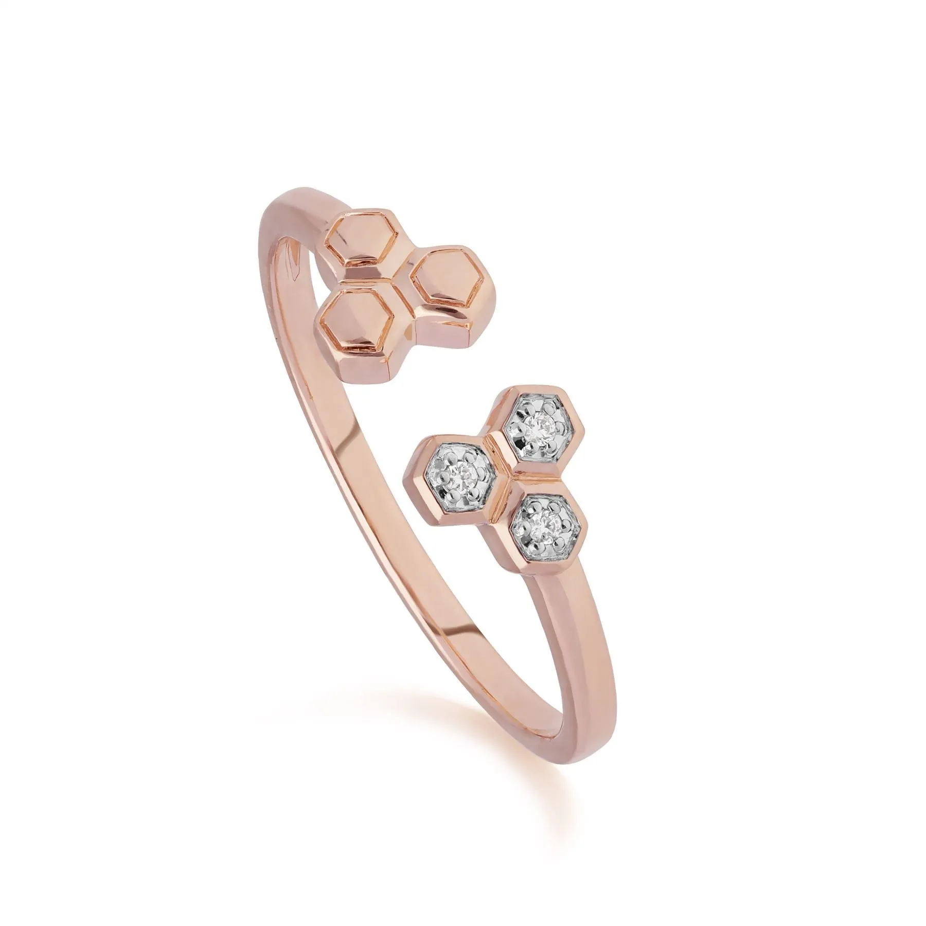 Diamant Trilogie Halskette & Ring Satz in 9ct Rose Gold