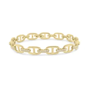 Diamond & Gold Tri-Link Bracelet
