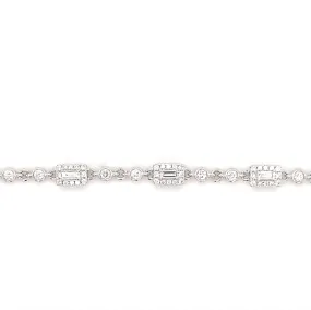 Diamond Baguette Station Bracelet