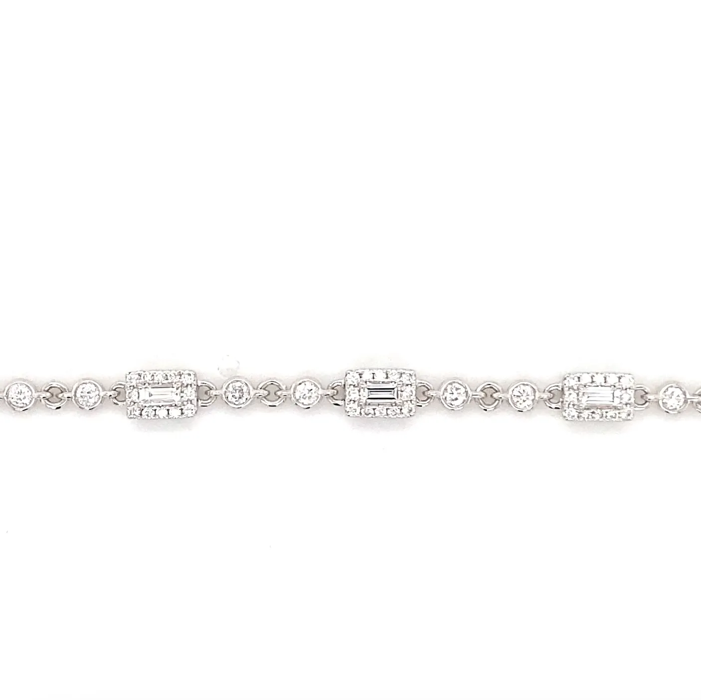 Diamond Baguette Station Bracelet
