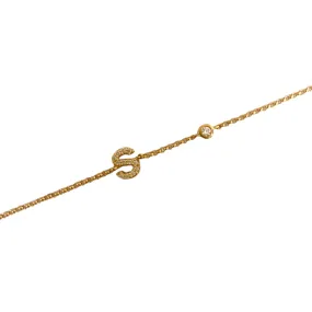 Diamond "S" Initial Bracelet