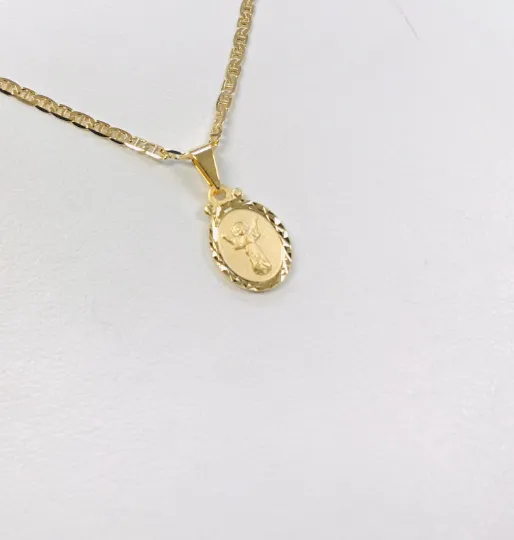 Divino Niño Necklace 16” for Women/Kids, Baby Jesus Necklace 16x10mm Gold Filled / Cadena y Dije del Divino Niño